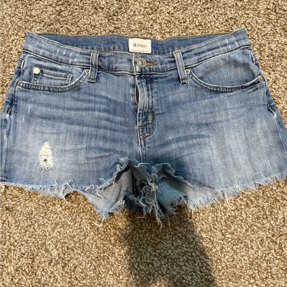 Hudson Jeans Women's Distressed Blue Jean Shorts